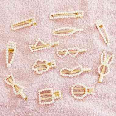J20-12/21 - Jepit Pearl Hairclip Jepitan Rambut Korea Mutiara Jilbab KOTAK PENDEK