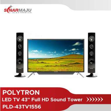 LED TV 43 Inch Polytron Full HD Cinemax Tower Speaker PLD-43TV1556 PLD43TV1556