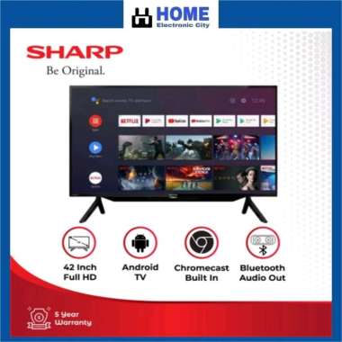 Sharp Aquos FHD 42 Inch 2T-C42BG1i Android TV with Google Assistant HITAM
