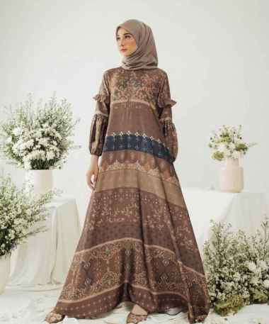 Gamis Kirani - Gamis Maxmara Lux Kombinasi Ceruty Premium Dress Wanita Party Dress Fashion Kekinian
