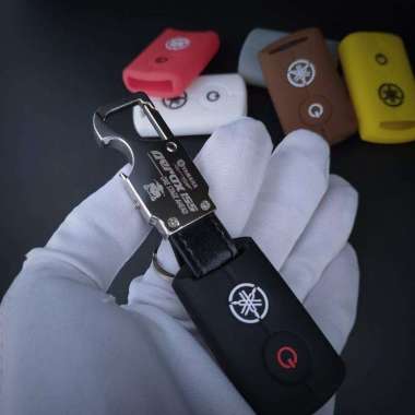 Gantungan Kunci Kulit Keyless Motor Yamaha Aerox - Keychain Silver