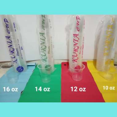 PALING DIBURU!! Kurnia gelas Plastik 12 OZ Tanpa Tutup Isi 50 pcs/Cup Plastik/Gelas Cup/Cup Gelas