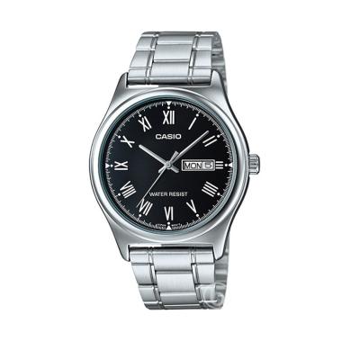 CASIO Enticer Casual Jam Tangan Pria [Original/MTP V006-D] Black Silver