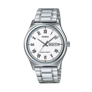 CASIO Enticer Casual Jam Tangan Pria [Original/MTP V006-D] White Silver