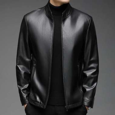 shiny black leather jacket