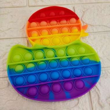 Mainan Pop It Rainbow Tas/Lobster/Kaki/Apel/Dino/Bebek/Transformer Bebek