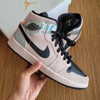 Air Jordan 1 Mid Dirty Powder Iridescent (W) || dusty pink canyon rust