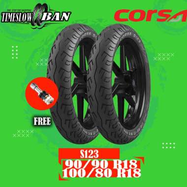 Sepasang Ban Motor Moped (Motor Bebek) // CORSA S123 90/90 - 100/80 Ring 18 Tubeless