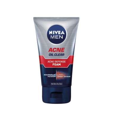 NIVEA Men Acne Oil Clear Acne Defense Foam 100 ml - Pembersih Wajah Pria Berjerawat - Sabun Muka Pri