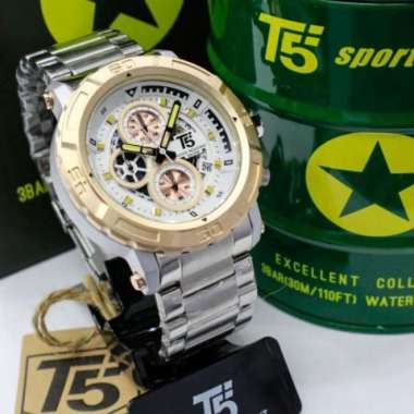 Jam Tangan Fashion Jam Tangan Pria T5 H3814 original bergaransi free tin box Black