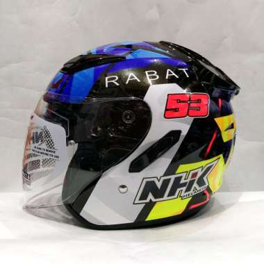 HELM NHK R1 GP EDITION TITO RABAT BLACK GLITER HELM HALF FACE M