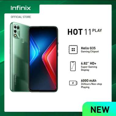 Infinix HOT 11 Play [3/32GB] RAM 3GB ROM 32GB -GARANSI RESMI Haze Green