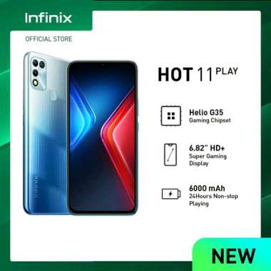 Infinix HOT 11 Play [3/32GB] RAM 3GB ROM 32GB -GARANSI RESMI Exploratory Blue