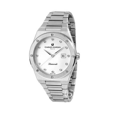 Charles Jourdan Patron Genuine Diamond Jam Tangan Pria [CJ1096] Silver Blast