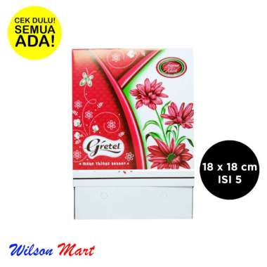 BOX KUE KARDUS KOTAK CAKE 18 X 18 CM ISI 5