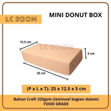 Paper Box Mini Donat Kotak Dus Martabak 25 x 12,5 x 5 cm Kemasan Makanan Kertas Kraft Berlaminasi