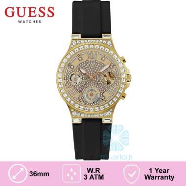 GUESS GW0257L1 Original MOONLIGHT Jam Tangan Wanita Analog Black Gold