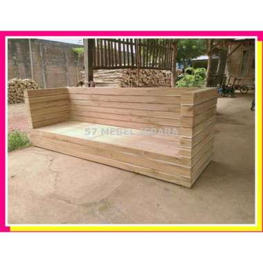 Mebel jati kursi panjang box kayu jati bangku bale bale santai ruang Tv jati mentahan
