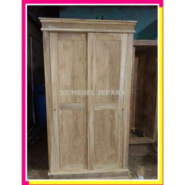Mebel jati lemari pakaian baju jati 2 pintu mentahan