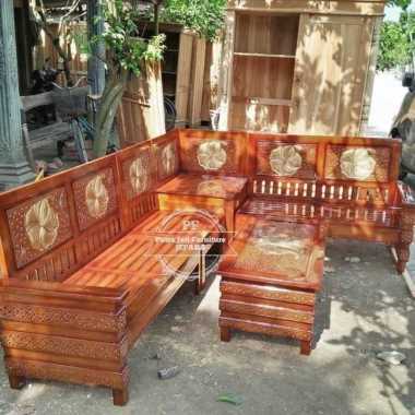Promo Murah Mebel Jepara 1 Set Kursi Sudut Jati Ukir Khas Jepara
