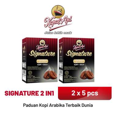 Promo Harga KAPAL API Signature 2 In 1 Kopi + Gula per 5 sachet 25 gr - Blibli