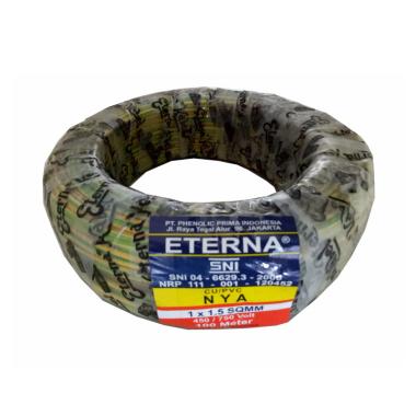 Eterna NYA Kabel Listrik - Kuning Hijau [1 x 1.5/ 100 M]