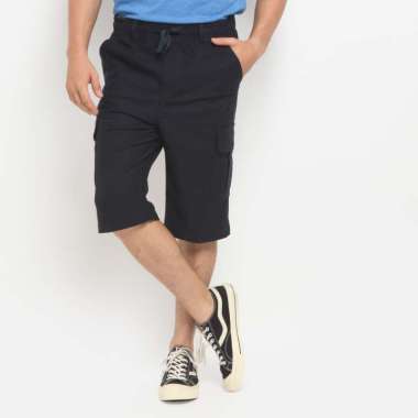 RBJ Celana Pendek Karet Cargo Cotton Pria Navy M Navy