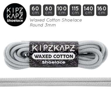 KIPZKAPZ WS22 Tali Sepatu Lilin / Waxed Cotton Round Shoelace [3mm] 80 cm Grey