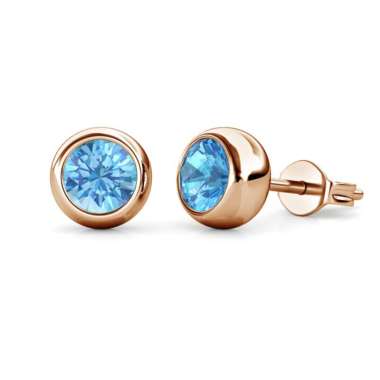 Birth Stone Moon RG Earring Anting Crystal by Her Jewellery - Aquamarine