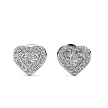 Brilliant Love Earring WG - Anting Crystal by Her Jewellery