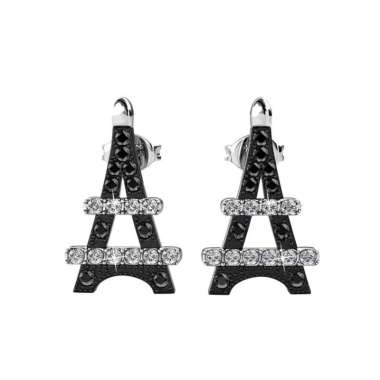 Paris Cross Earrings - Anting Crystal by Her Jewellery - Black