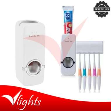 Dispenser Odol Otomatis Dan Tempat Sikat Gigi Touch Me PUTIH