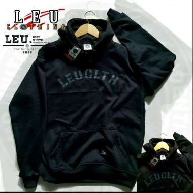 Sweater Hoodie/Sweter Hoodie Original Leu Black in Black/Sweter Hoodie Premium Distro/Sweter Pria Wa