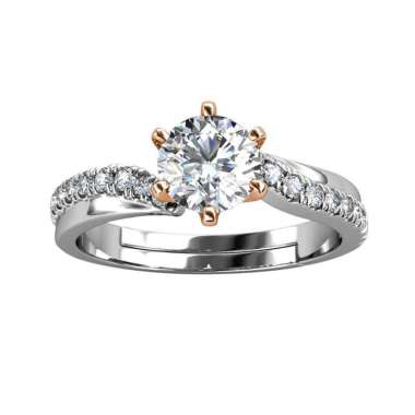 Les Solitaire Ring- Cincin Moissanite Diamond Celesta by Her Jewellery - Dual Tone Adjustable