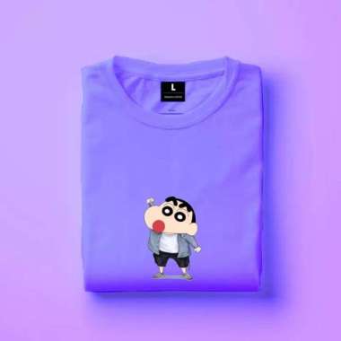SUPERTEE FASHION PRIA PAKAIAN KAOS PRIA CRAYON SINCHAN Ungu Muda XXL