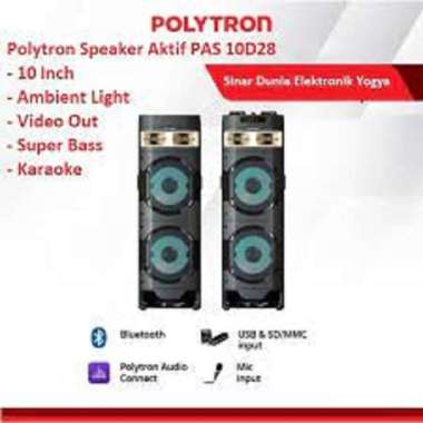 Polytron PAS 10D28 Speaker Aktif 10" Bluetooth USB Mic PAS 10D28 Light SuperBass