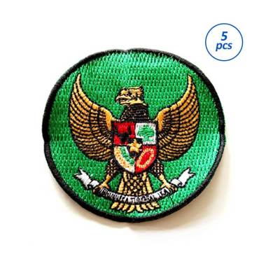Mulyocreative Patch Bordir Logo Garuda Hijau Emblem [5 Pcs] KOMBINASI HIJAU