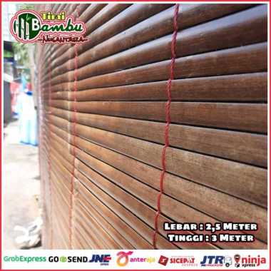Tirai bambu kulit/krey bambu L-2m x T-3m sudah di vernis