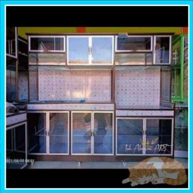 Rak Dapur Lemari Dapur Sehat Kitchen Set Pintu 15 Kaca Bahan Alumunium