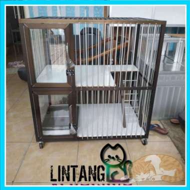 Kandang Kucing tingkat 2 bahan alumunium