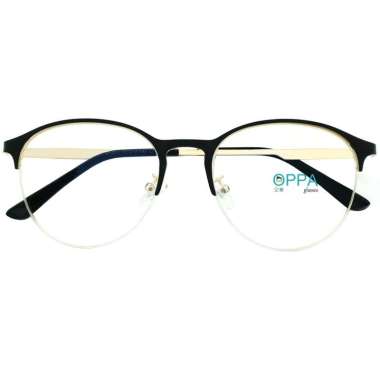 Oppa Glasses OPPA OP30 BLGD Korea Frame Bulat Kacamata Unisex - Black Gold
