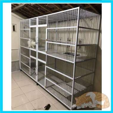 Kandang Kucing Aluminium Jumbo Tingkat 4 Kamar 2 Tingkat Minimalis
