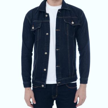 Hipster Jaket Jeans Pria XL Biru Aqua