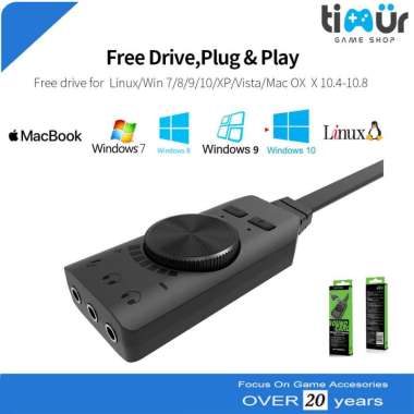 PLEXTONE - SoundCard USB Adapter 7.1 Surround Virtual GS3 Plextone PC Laptop PS4 - Timur Game Shop