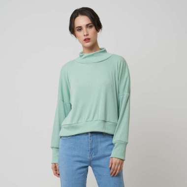 mint green turtleneck sweater