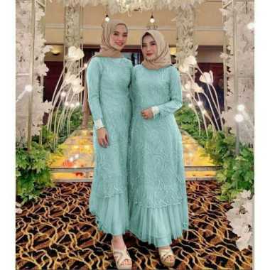 BMJ SABRINA SARIMBIT Maxi Gamis Wanita Kebaya Brukat Brokat Jumbo Standar JUMBO Green