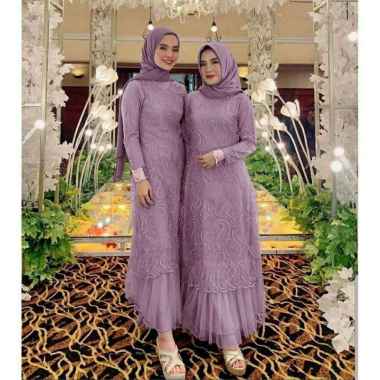 BMJ SABRINA SARIMBIT Maxi Gamis Wanita Kebaya Brukat Brokat Jumbo Standar JUMBO Lavender