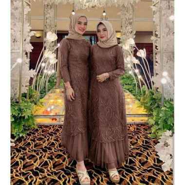BMJ SABRINA SARIMBIT Maxi Gamis Wanita Kebaya Brukat Brokat Jumbo Standar JUMBO Nude