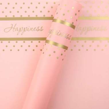 Better Home Wrapping Paper Motif Polkadot Flower Wrapping Polkadot Gold Line Happiness EMYAL Gouache