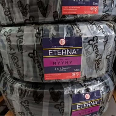 Kabel ETERNA NYYHY Hitam Serabut 4 x 1,5 mm @50 Meter